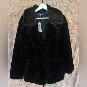 Democracy - Black Faux Fur Coat - Medium